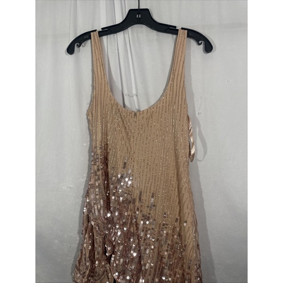 NWT Mac Duggal [ 6 ] 94195 Asymmetrical Scallop Hem Embellished Dress Rose J1867 - Picture 15 of 16